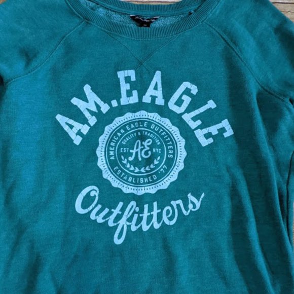 America Eagle Teal Crewneck Sweatshirt - Picture 2 of 5